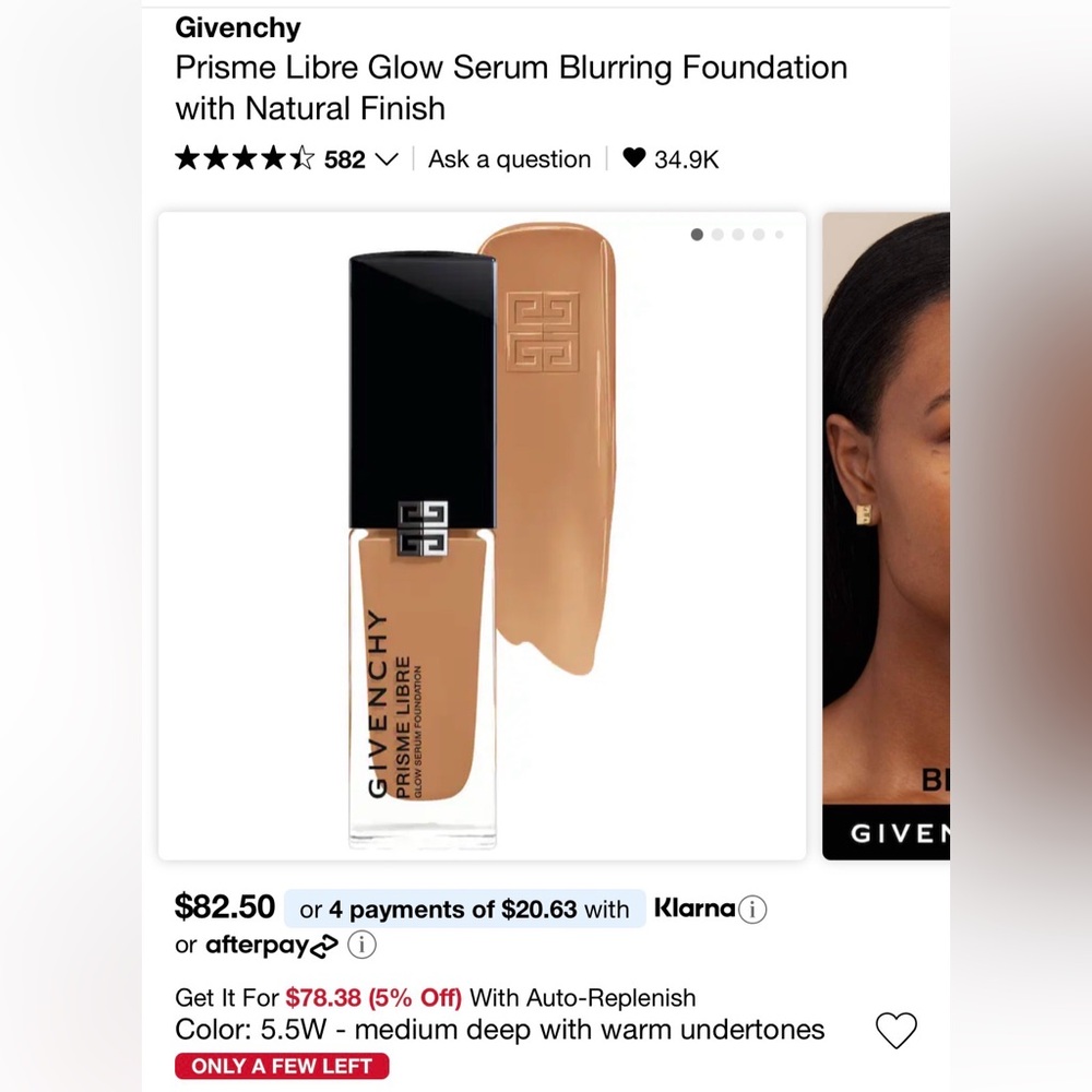 Givenchy Prisme Libre Glow Serum Blurring Foundation - Medium Deep